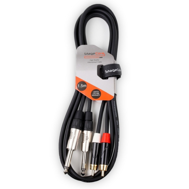 Stagecore RCA to x2 6.3mm Mono Jacks