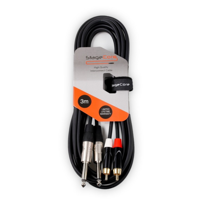 Stagecore RCA to x2 6.3mm Mono Jacks