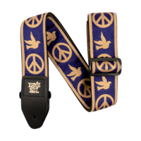 Ernie Ball Jacquard Navy Blue & Beige Peace Love Dove Guitar Strap