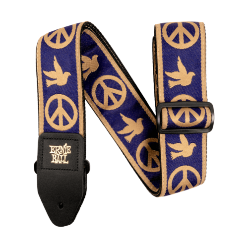 Ernie Ball Ernie Ball Jacquard Navy Blue & Beige Peace Love Dove Guitar Strap