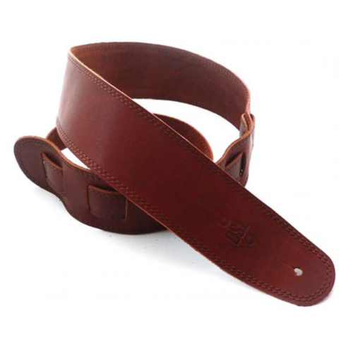DSL DSL Leather 2.5" Tan with Brown Guitar Strap