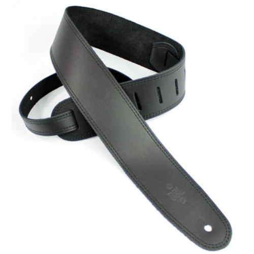 DSL DSL Leather 2.5" Black with Black Guitar Strap DSL DSL Leather 2.5" Black with Black Guitar Strap