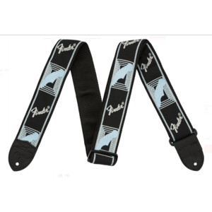 Fender Fender® 2" Monogrammed Strap, Black/Light Grey/Blue Fender Fender® 2" Monogrammed Strap, Black/Light Grey/Blue