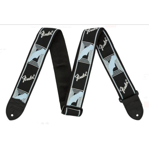 Fender Fender® 2" Monogrammed Strap, Black/Light Grey/Blue