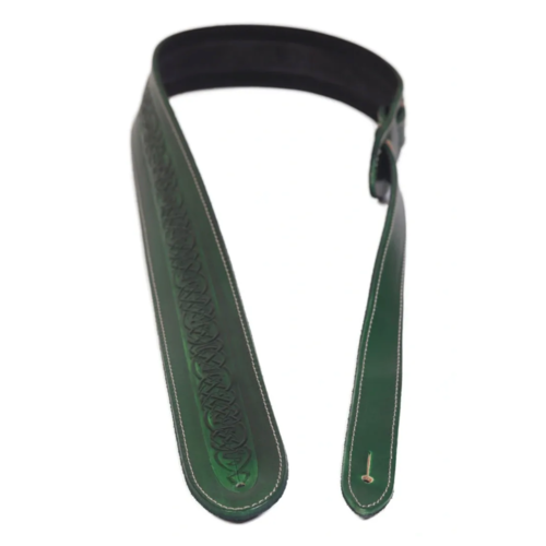 Leathergraft Leathergraft 0075 Embossed Celtic Green Guitar Strap Leathergraft Leathergraft 0075 Embossed Celtic Green Guitar Strap