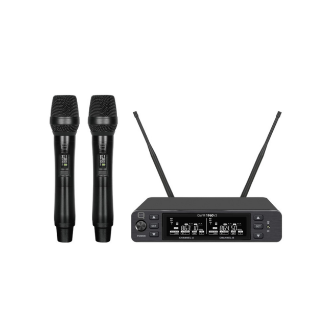 Q Audio QWM 1960 V3 HH Dual Wireless Handheld Mic System