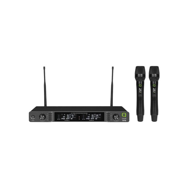 UHF QWM1970 Dual Channel Diversity HH Wireless Mic System (606-614MHz)