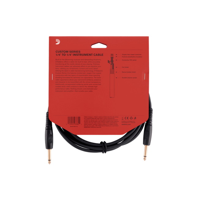 D'Addario Custom Series Instrument Cable, 20ft