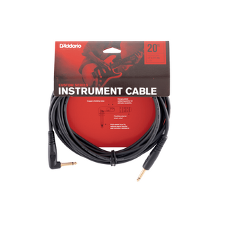 D'addario D'Addario Custom Series Instrument Cable, Right Angle, 20ft