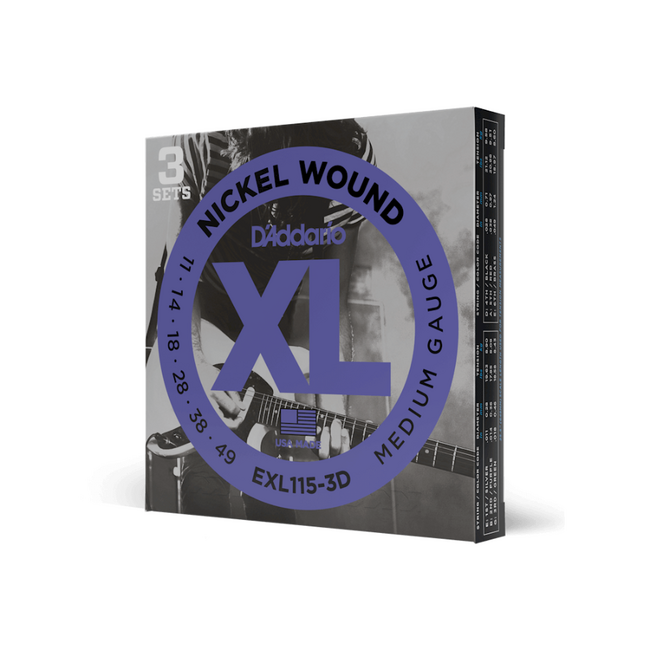 D'addario EXL115-3D XL Medium, 11 - 49 (3 PACK)