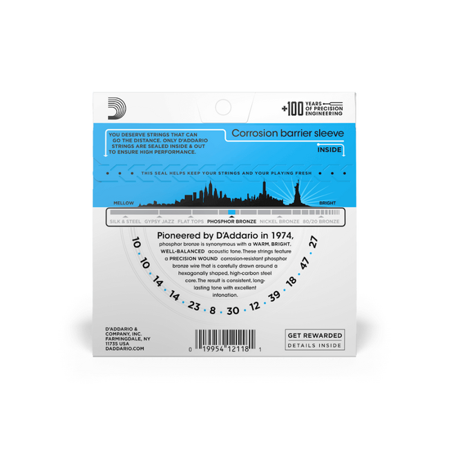 D'addario EJ38 12 String Phosphor Bronze, 10 - 47