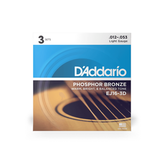 D'addario D'addario EJ16-3D Phosphor Bronze, 12 - 53 (3 PACK)