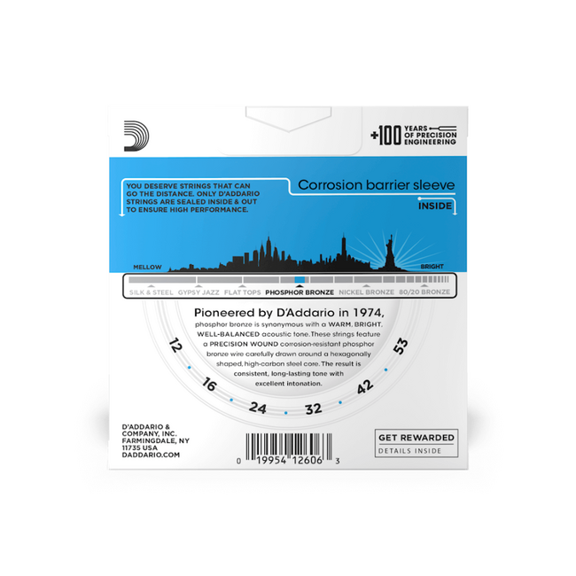 D'addario EJ16-3D Phosphor Bronze, 12 - 53 (3 PACK)