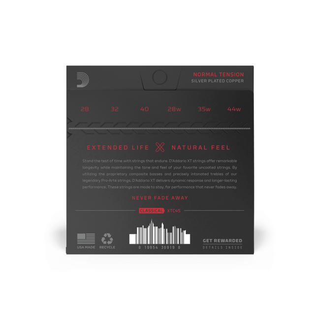 D'addario XT Normal Tension Coated Classical Guitar Strings