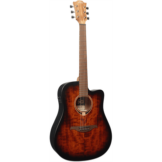 Lag LAG Tramontane GLA-T70DCE Dreadnought Cutaway, Black & Brown