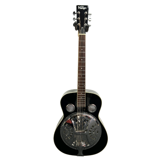 Vintage Resonator Acoustic Guitar, Black