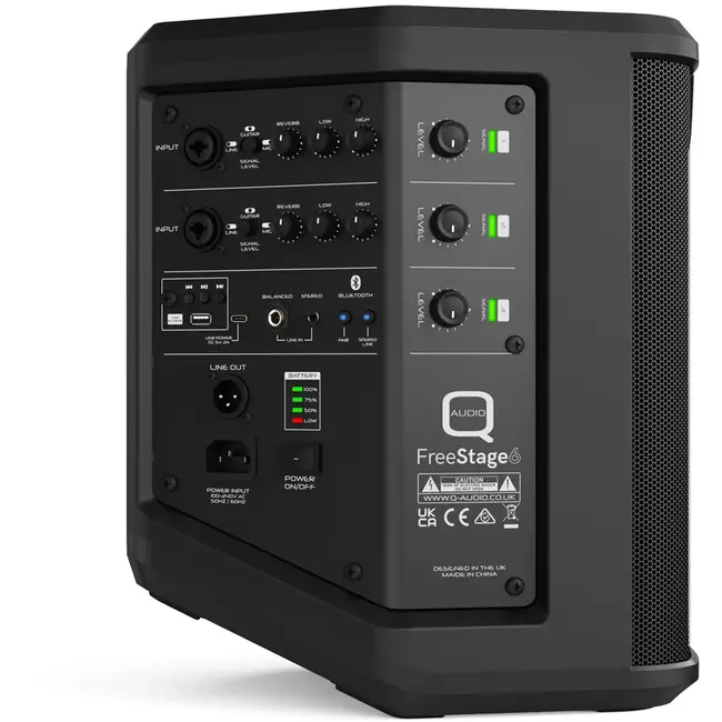 Free Stage 6-6" Battery Speaker - 3 Channel Mixer, Bluetooth and USB Playback