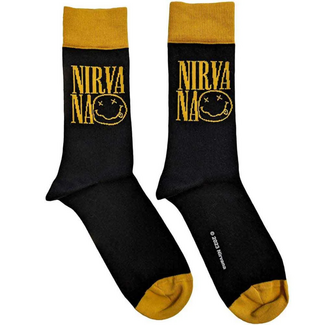 Rock Off Nirvana Unisex Logo Stacked Ankle Socks, Black (UK Size 7 - 11)