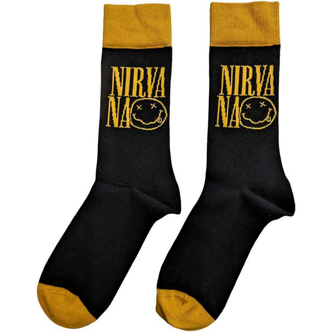 Nirvana Unisex Logo Stacked Ankle Socks, Black (UK Size 7 - 11)