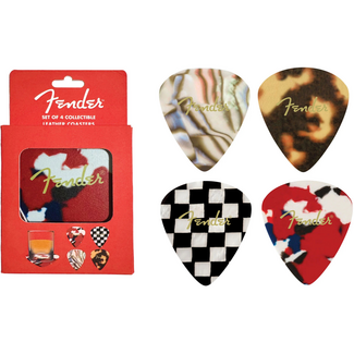 Fender Leather Coaster Set Patterns, Multicolour