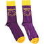 Nirvana Yellow Happy Face Unisex Ankle Socks, Purple (UK Size 7 - 11)
