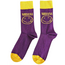 Nirvana Yellow Happy Face Unisex Ankle Socks, Purple (UK Size 7 - 11)