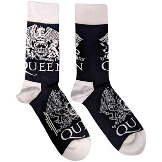 Rock Off Queen "White Crests" Unisex Ankle Socks, Navy Blue (UK Size 7 - 11)
