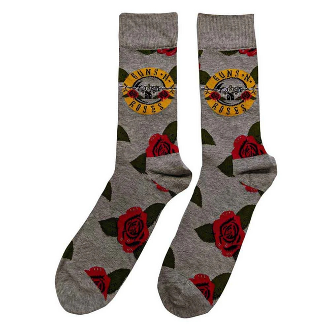 Guns N' Roses "Bullet Roses" Unisex Ankle Socks, Grey (UK Size 7 - 11)