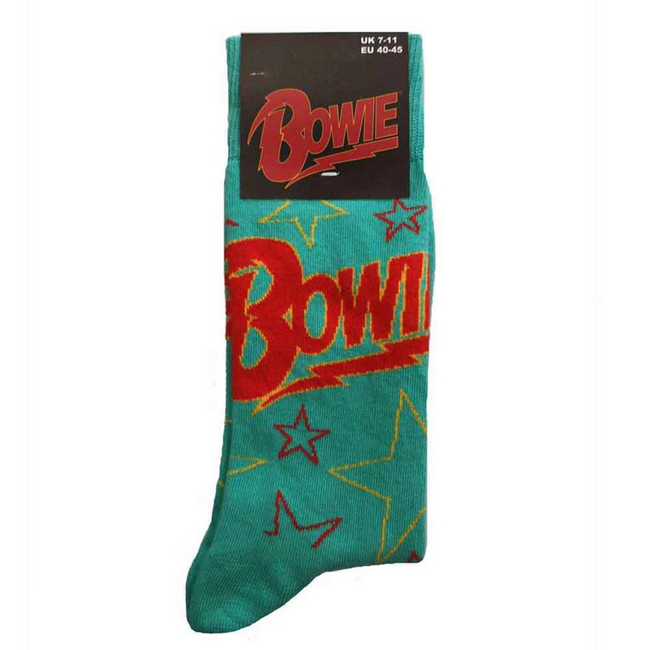 David Bowie "Stars Outline" Unisex Ankle Socks, Green (UK Size 7 - 11)