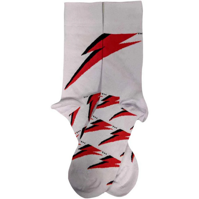 David Bowie "Flash" Unisex Ankle Socks, White (UK Size 7 - 11)