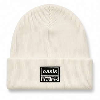 Rock Off Oasis "Live '25" Unisex Beanie Hat, Natural