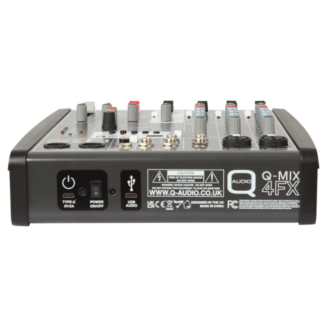 Q-MIX 4FX 4 Channel Mixer with FX and USB