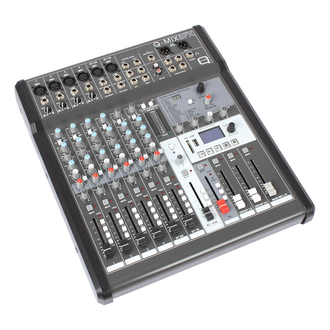 Q-MIX 8FX 8 Channel Mixer with FX and USB (19" rack mount kit included)