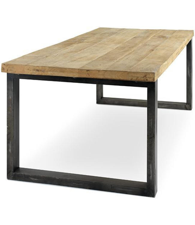 Esstisch Mango mit Metallfuß 200x100 - schwarz - My Dutch Living Room