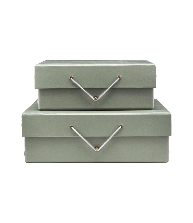 AUFBEWAHRUNG SET MIT DECKEL, FILE, GRAU/GRÜN - My Dutch Living Room