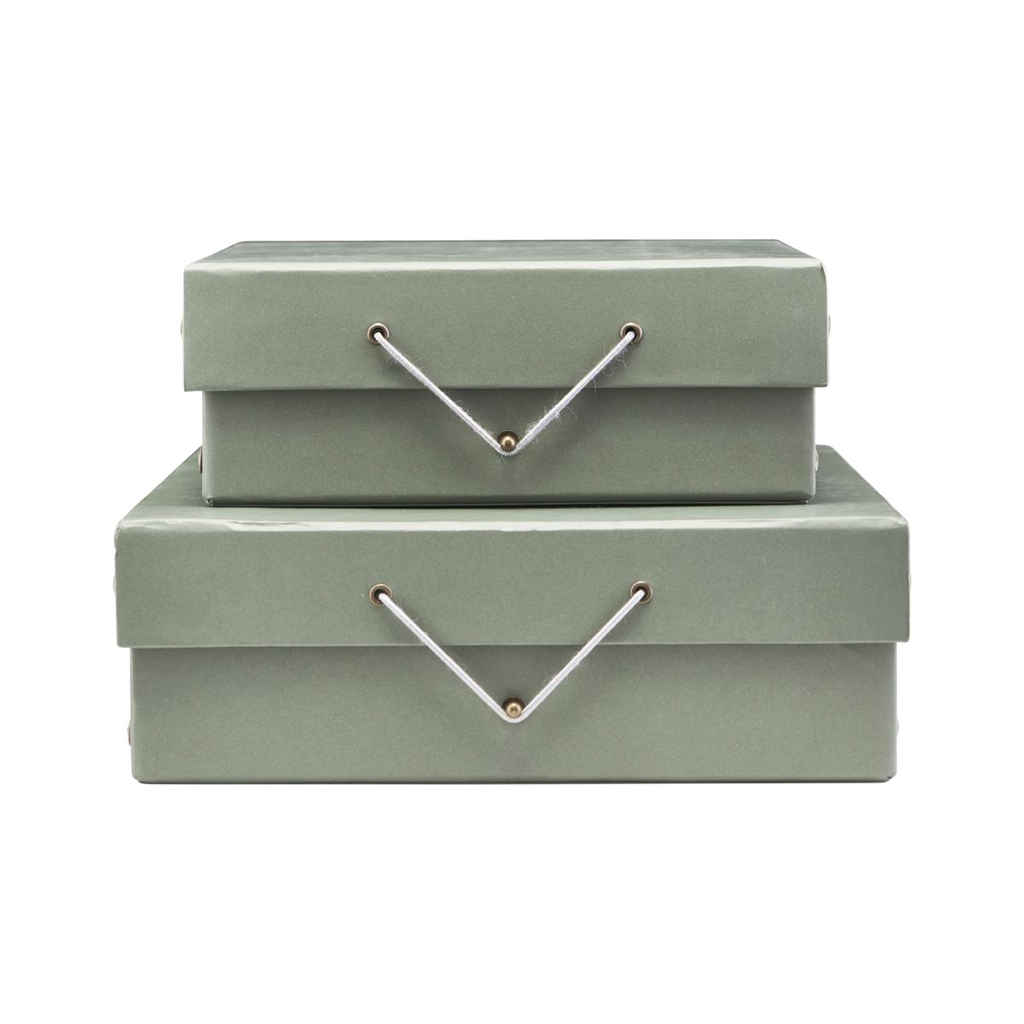 AUFBEWAHRUNG SET MIT DECKEL, FILE, GRAU/GRÜN - My Dutch Living Room