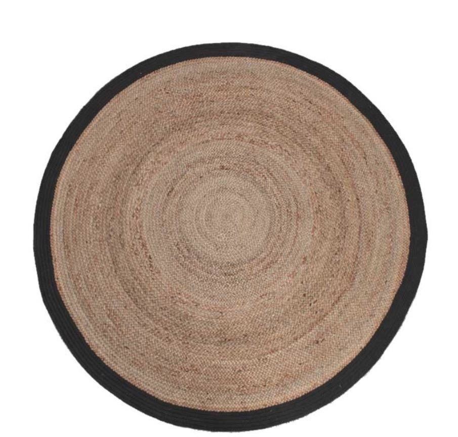 Teppich Geflochten Jute Schwarz - My Dutch Living Room