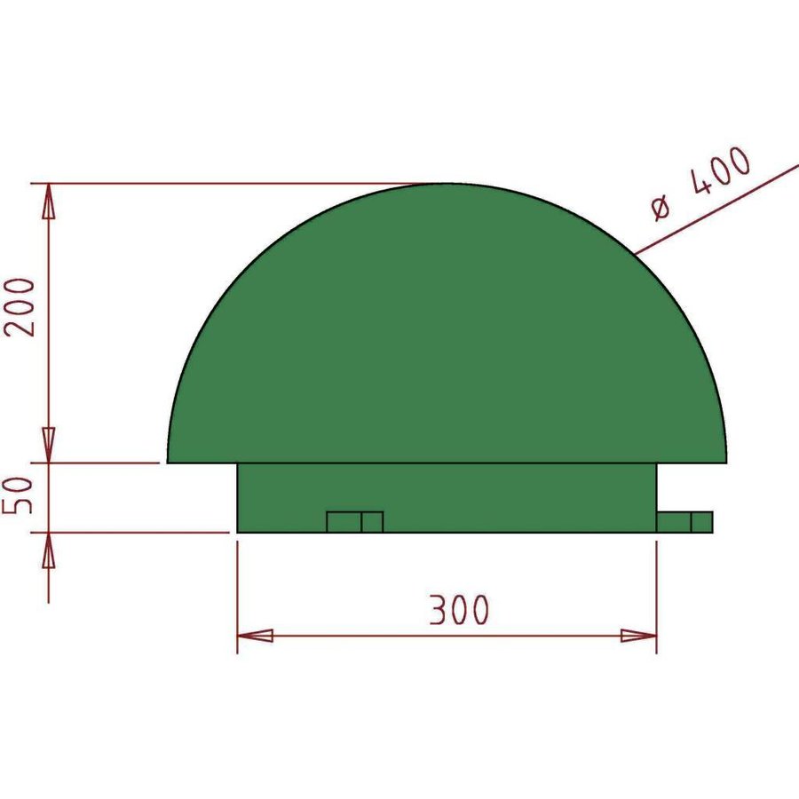 Borne demi sohére en fonte (RAL 6009 - vert)-6