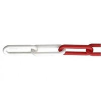 thumb-Barrière de chaîne 5 m x Ø 6mm avec morceaux de chaîne Rouge/Blanc-3