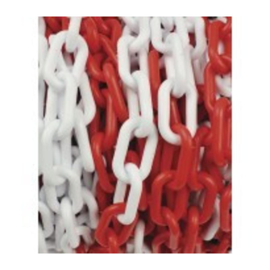Barrière de chaîne 5 m x Ø 6mm avec morceaux de chaîne Rouge/Blanc-4