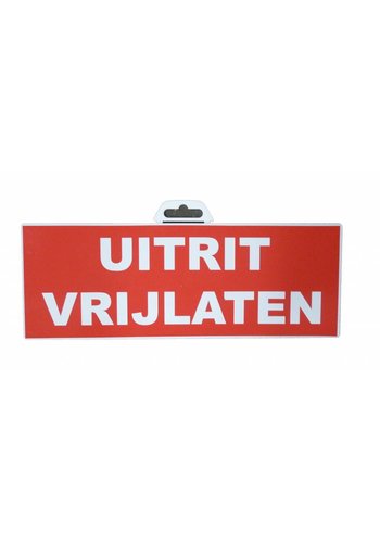 Pictogram 'Uitrit vrijlaten' 330 x 120 mm 