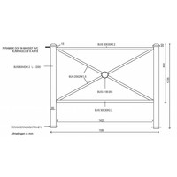 thumb-Groot pagode hek 158 x 80 cm hoogte - Groen Ral 6009-3