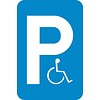 Bord E9a: Parkeren voorbehouden voor voertuigen die gebruikt worden door personen met een handicap.