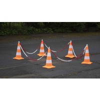 thumb-Ensemble de 5 cônes (50 cm) et 7.5 m chaine de signalisation (Ø 8mm)-5