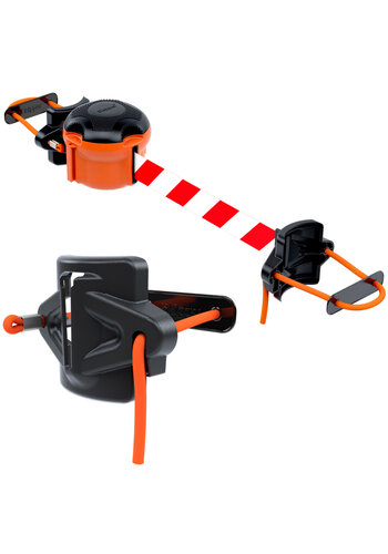 Skipper stellingbouw kit - 9 meter - rood/wit - met gebogen Skipper touwklemmen 