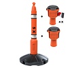 SKIPPER Skipper kit de barrière retractable cônes - contrôle de foule -36 mètres - Rouge/blanc
