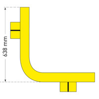 thumb-ronde beschermbalk - binnenhoek - 638 x 638 x 200 mm - gepoedercoat - geel-2