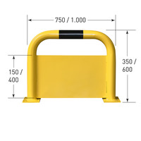 thumb-arceau de protection anti-encastrement - 350 x 1000 - thermolaqué - jaune/noir-5