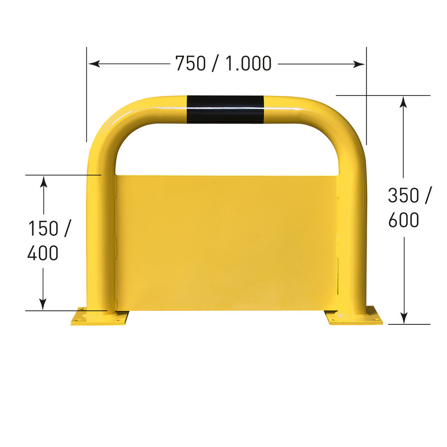 arceau de protection anti-encastrement - 350 x 750 - thermolaqué - jaune/noir-2