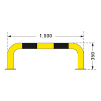 thumb-beschermbeugel 350 x 1000 mm - gepoedercoat - geel/zwart-2